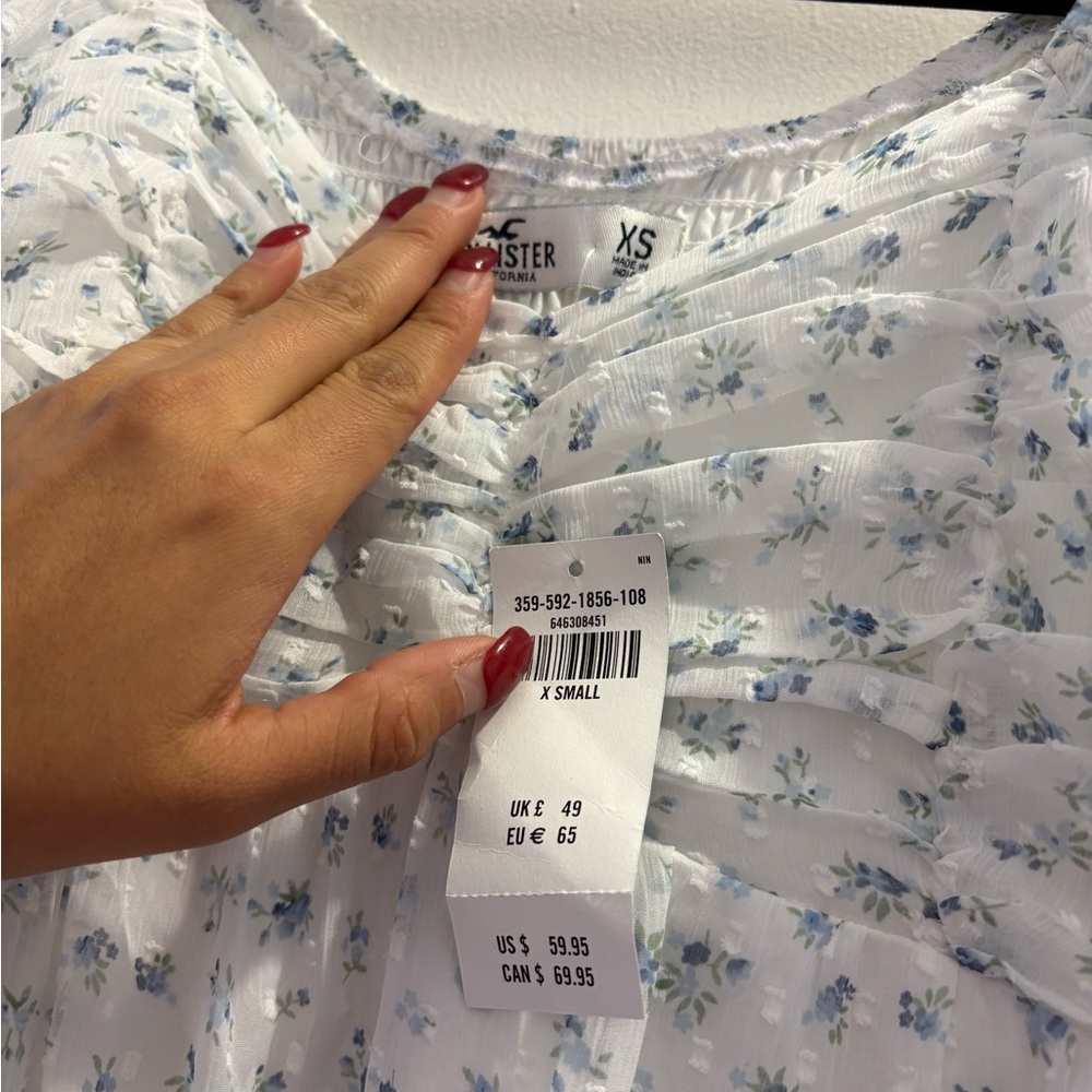 Hollister Blue Floral Print Blouse